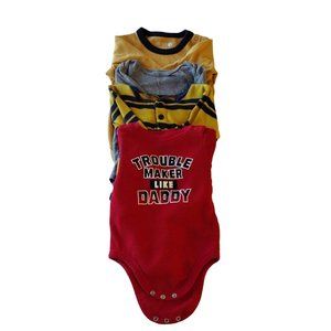 Bundle Lot of 4 One Piece Long Sleeve Snap Bottom 18 Months Baby